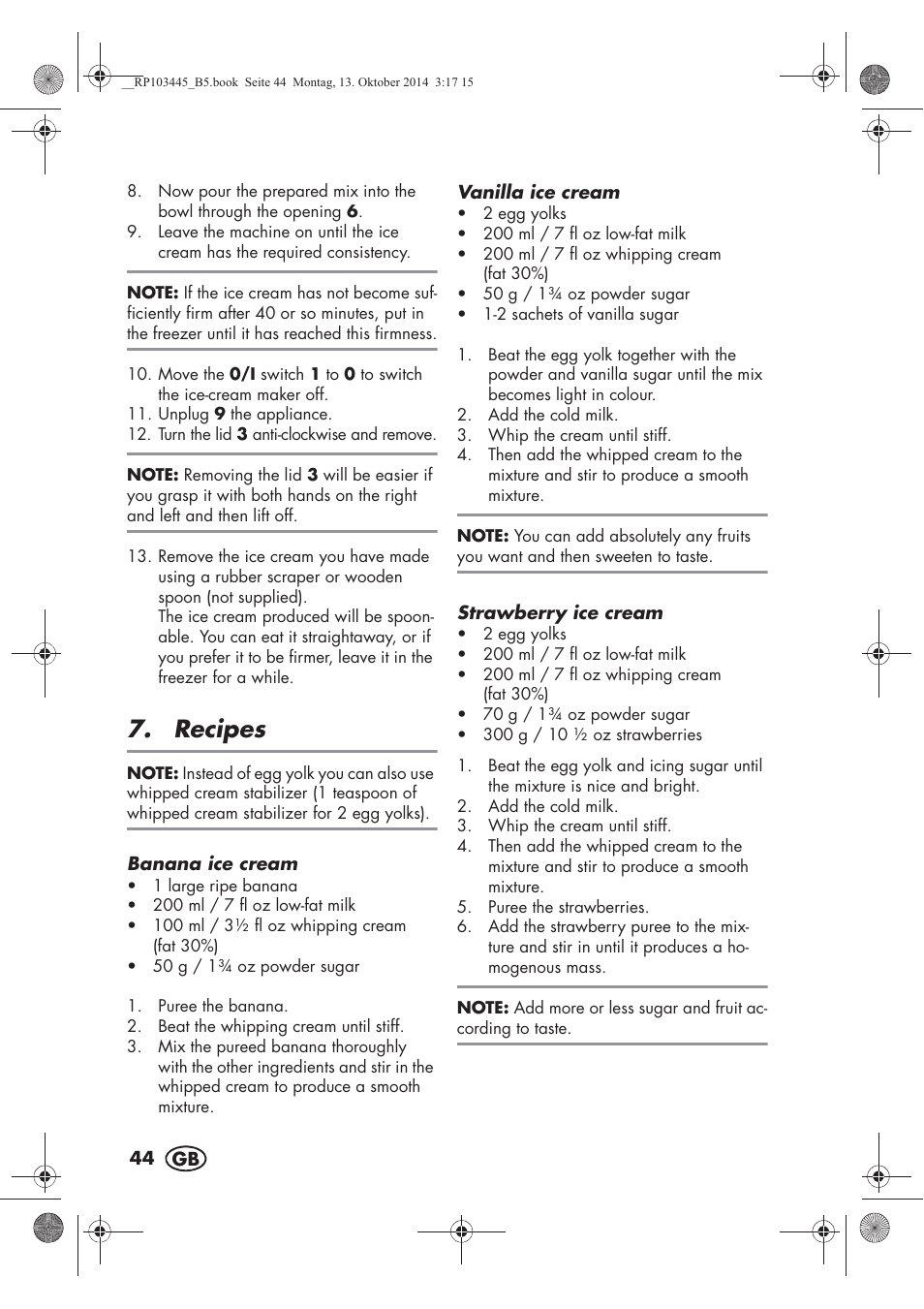 Recipes | Silvercrest SECM 12 A1 User Manual | Page 46 / 62
