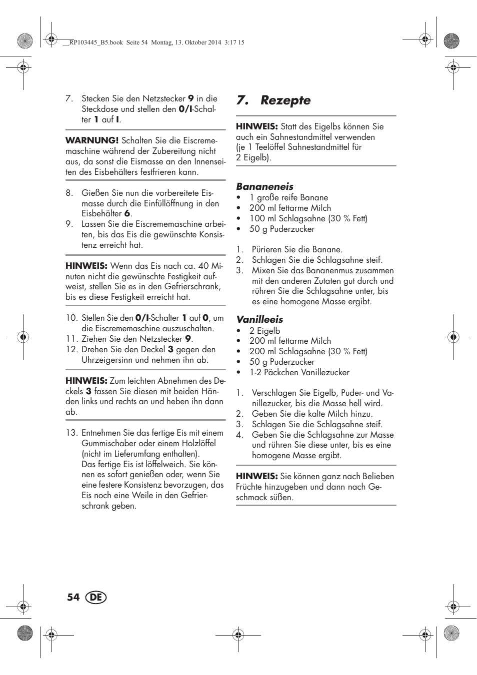 Rezepte | Silvercrest SECM 12 A1 User Manual | Page 56 / 62