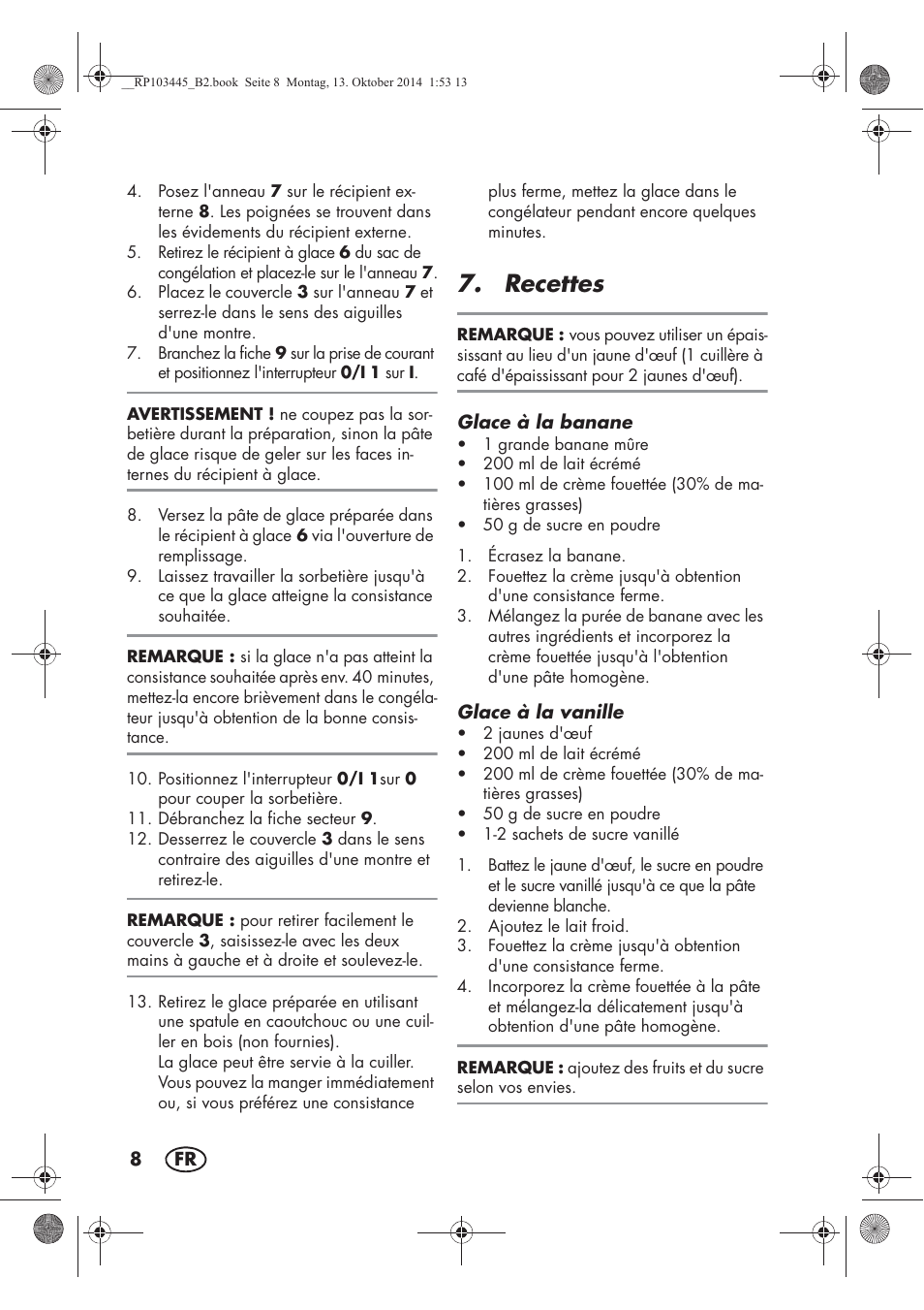Recettes | Silvercrest SECM 12 A1 User Manual | Page 10 / 50