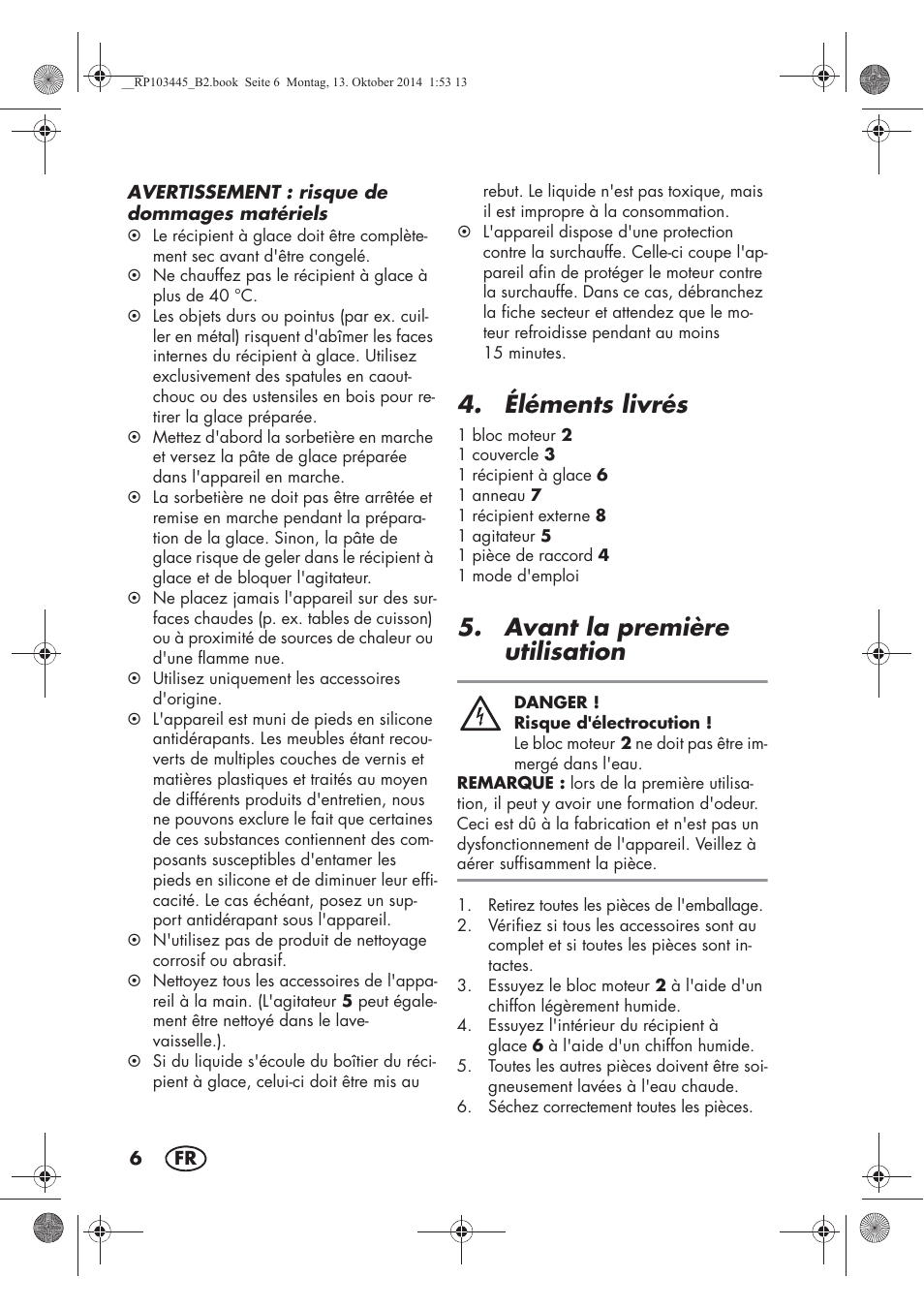 Éléments livrés, Avant la première utilisation | Silvercrest SECM 12 A1 User Manual | Page 8 / 50