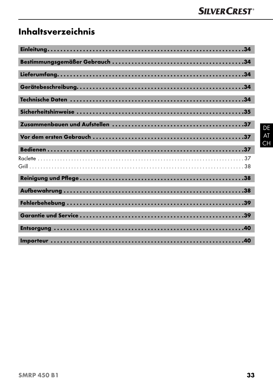 Silvercrest SMRP 450 B1 User Manual | Page 36 / 44