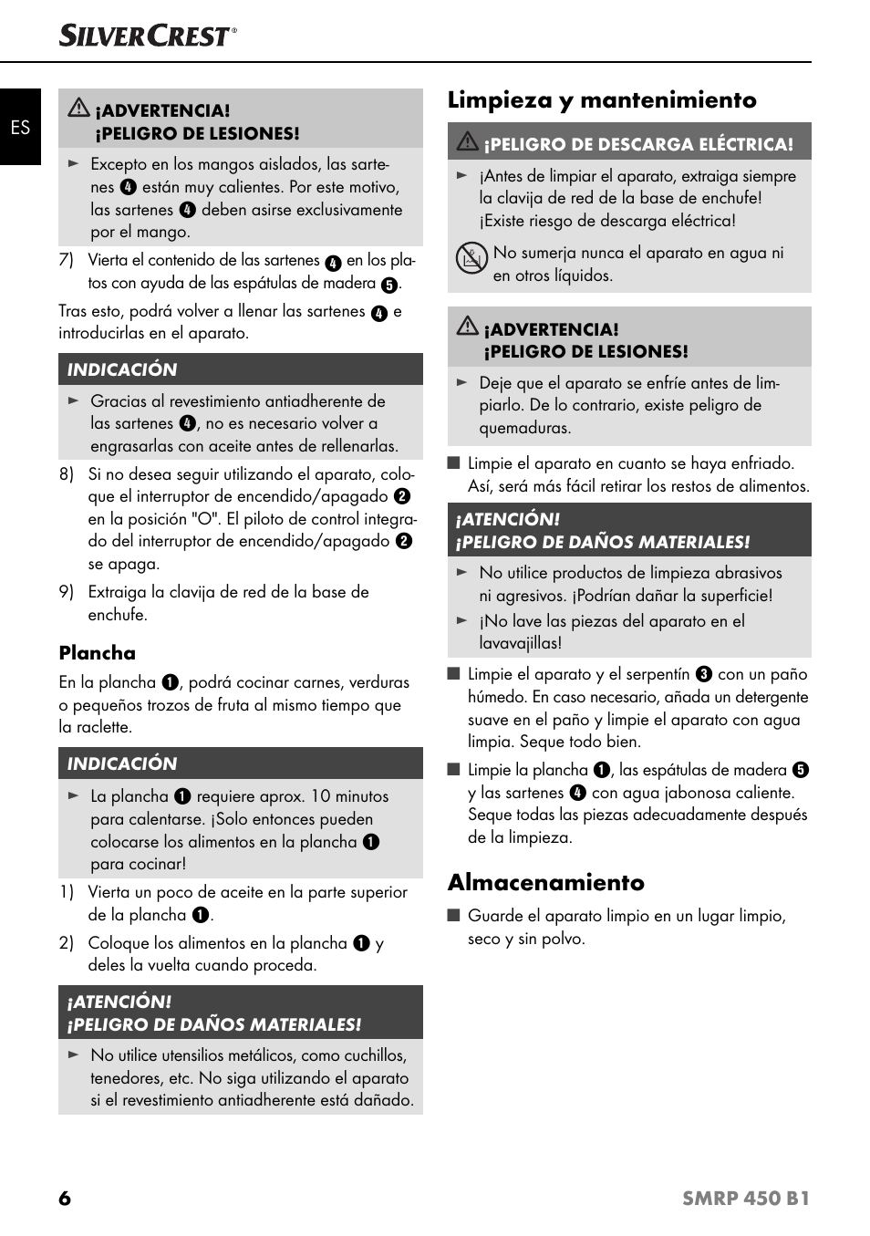 Limpieza y mantenimiento, Almacenamiento | Silvercrest SMRP 450 B1 User Manual | Page 9 / 44