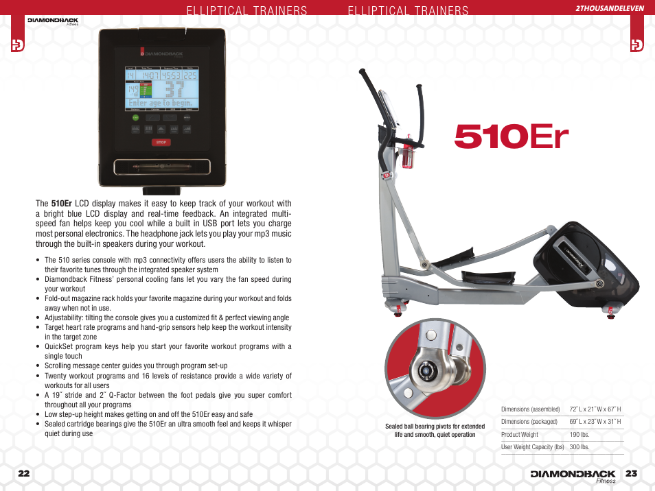 Diamondback ELLIPTICAL TRAINERS 510ER User Manual | 1 page