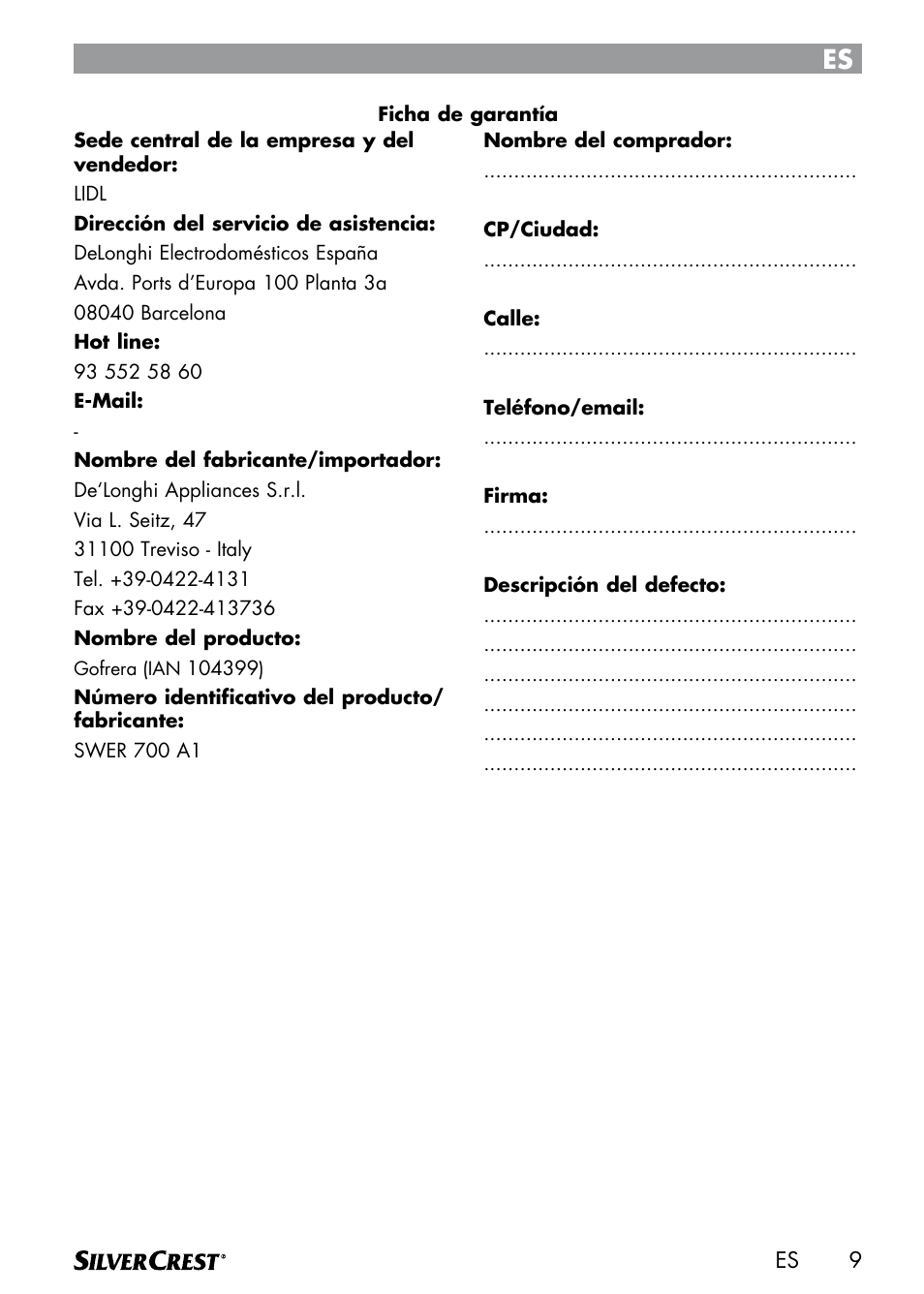 Silvercrest SWER 700 A1 User Manual | Page 11 / 46