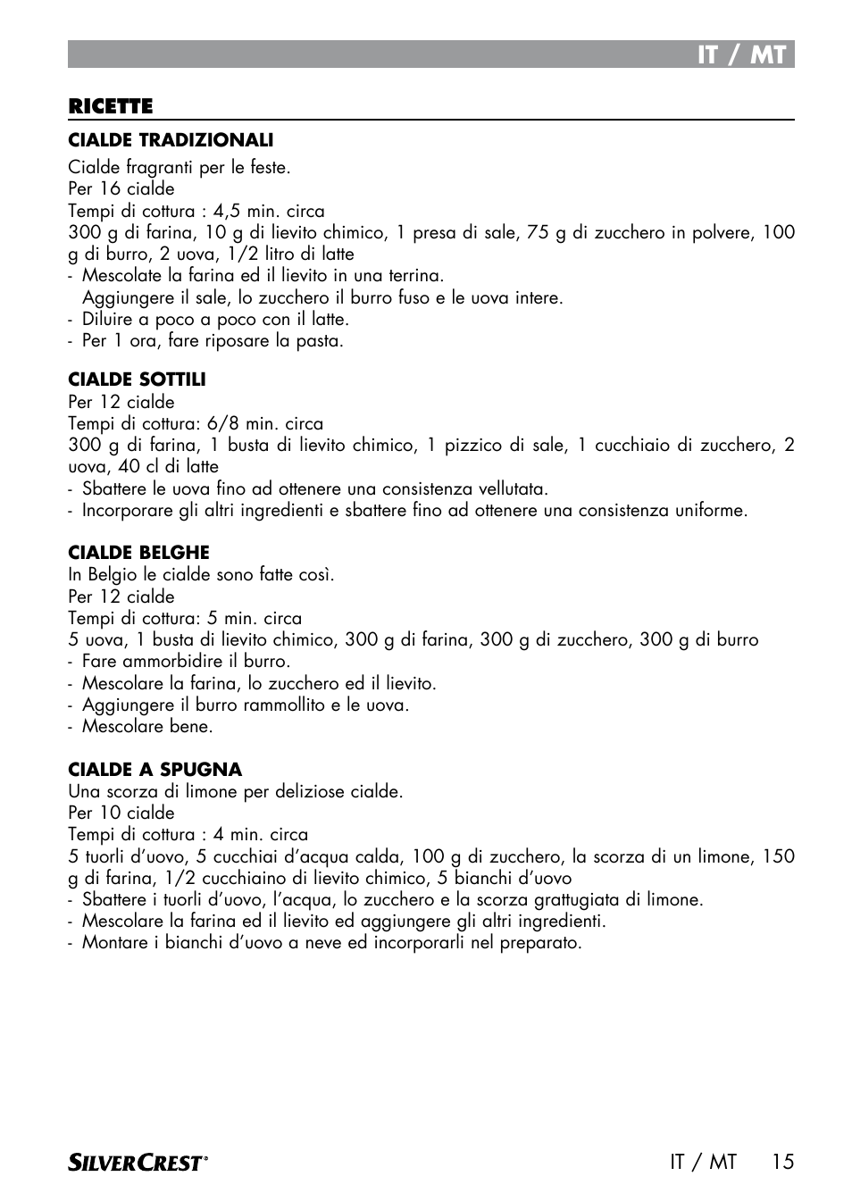 It / mt | Silvercrest SWER 700 A1 User Manual | Page 17 / 46