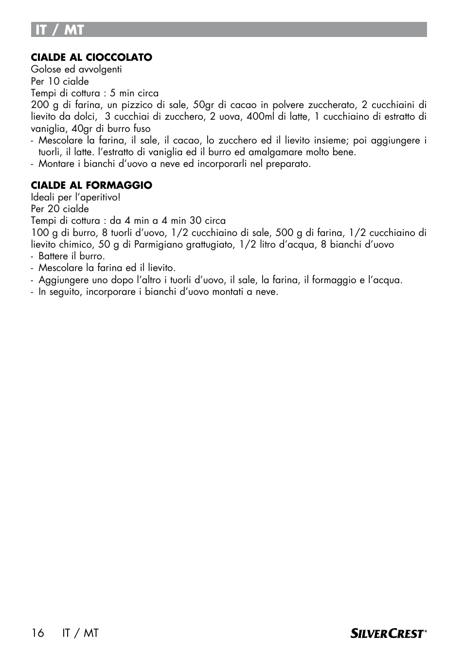 It / mt | Silvercrest SWER 700 A1 User Manual | Page 18 / 46