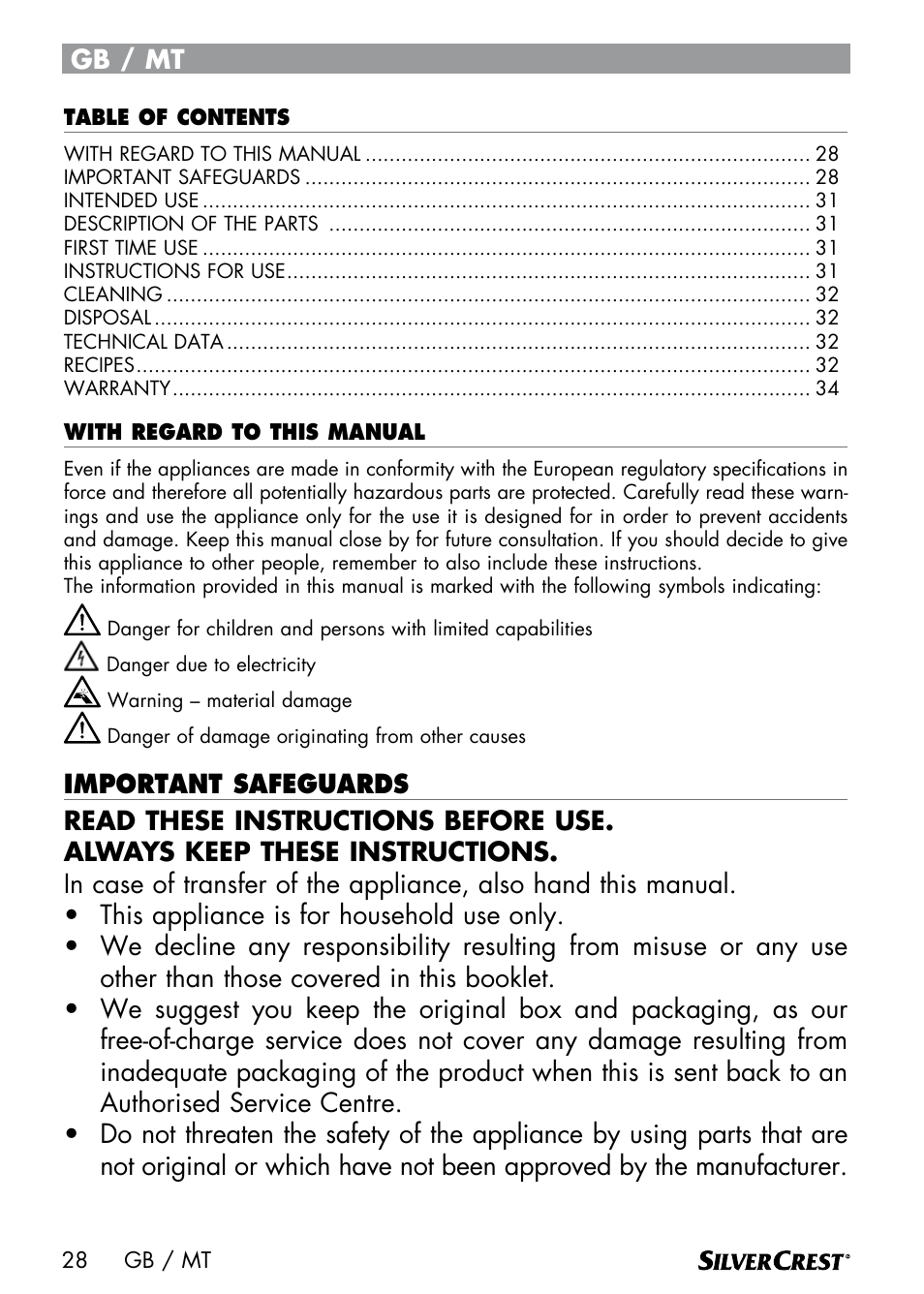 Gb / mt | Silvercrest SWER 700 A1 User Manual | Page 30 / 46