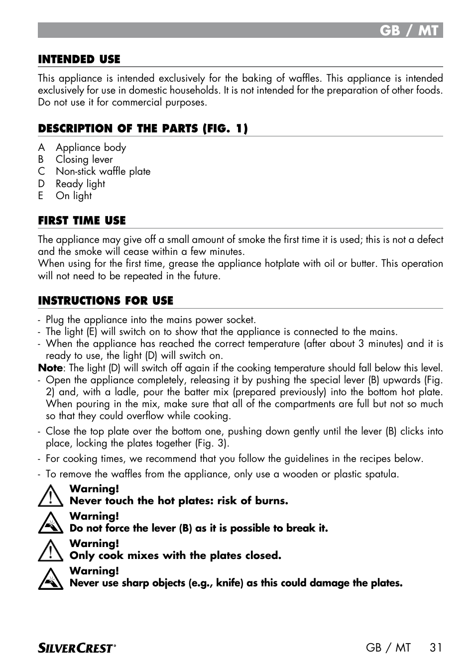 Gb / mt | Silvercrest SWER 700 A1 User Manual | Page 33 / 46