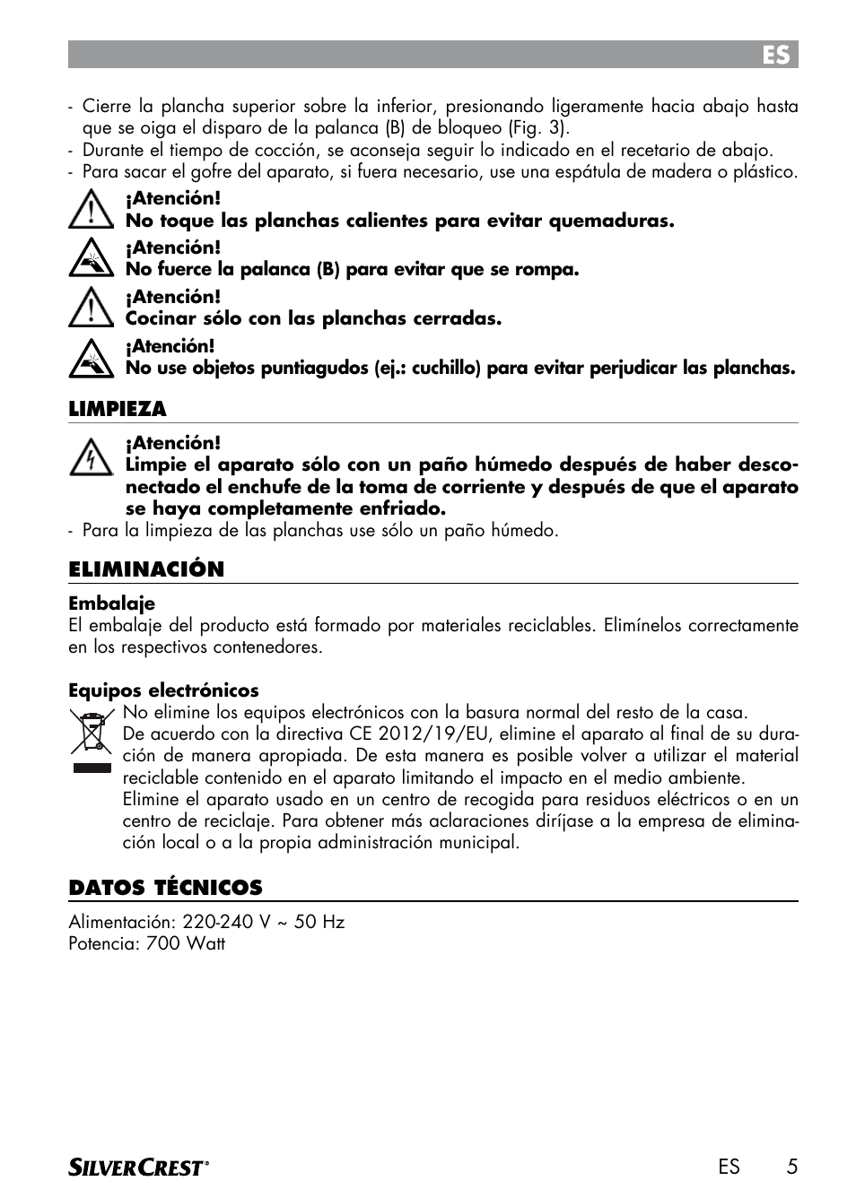 Silvercrest SWER 700 A1 User Manual | Page 7 / 46