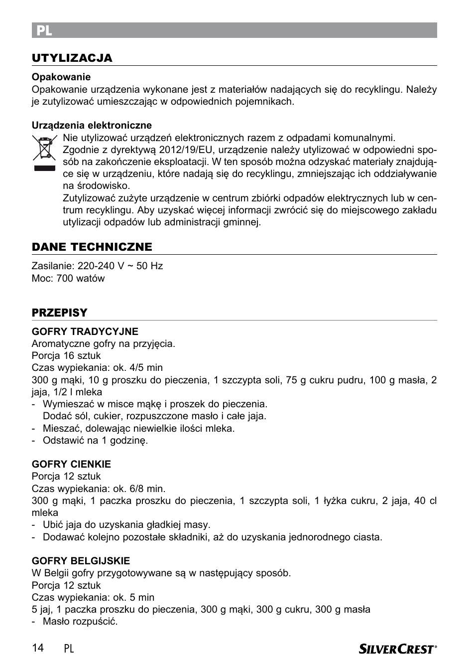 Silvercrest SWER 700 A1 User Manual | Page 16 / 82