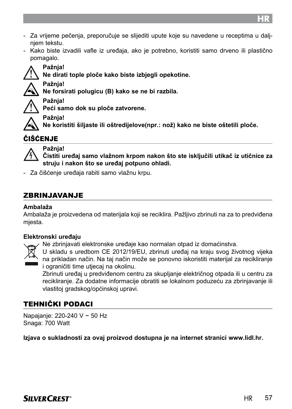Silvercrest SWER 700 A1 User Manual | Page 59 / 82