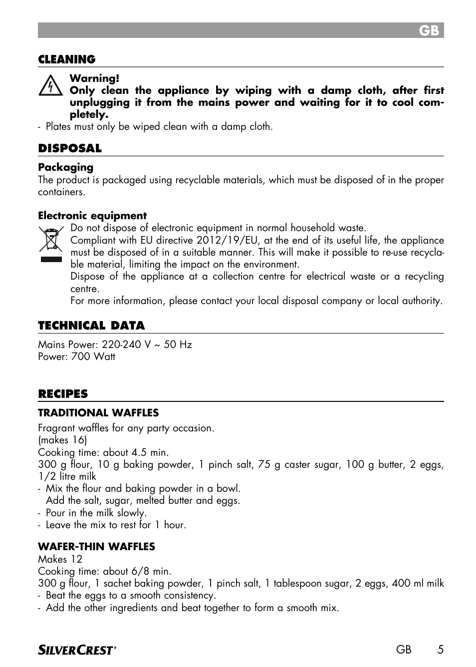Silvercrest SWER 700 A1 User Manual | Page 7 / 82