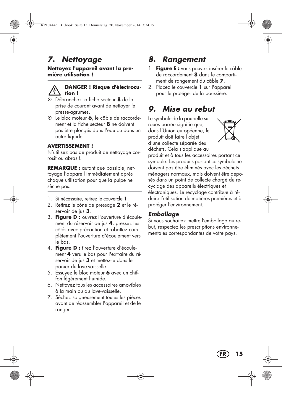 Nettoyage, Rangement, Mise au rebut | Silvercrest SZP 40 A1 User Manual | Page 17 / 38