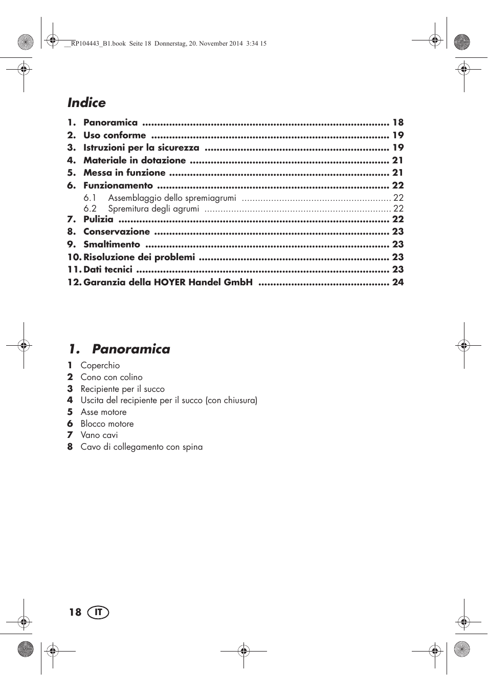 Indice, Panoramica | Silvercrest SZP 40 A1 User Manual | Page 20 / 38
