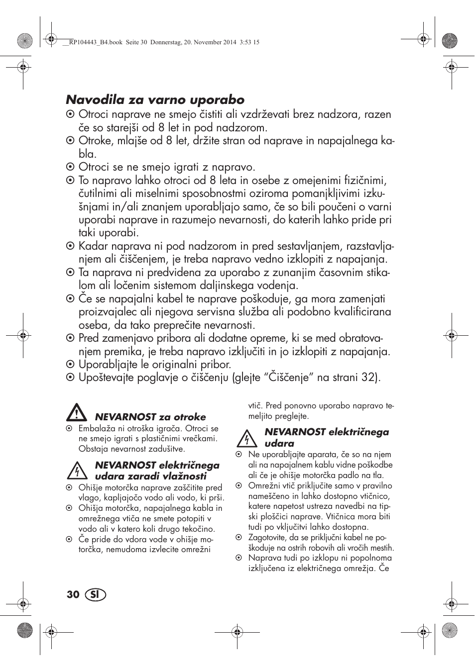 Navodila za varno uporabo | Silvercrest SZP 40 A1 User Manual | Page 32 / 62