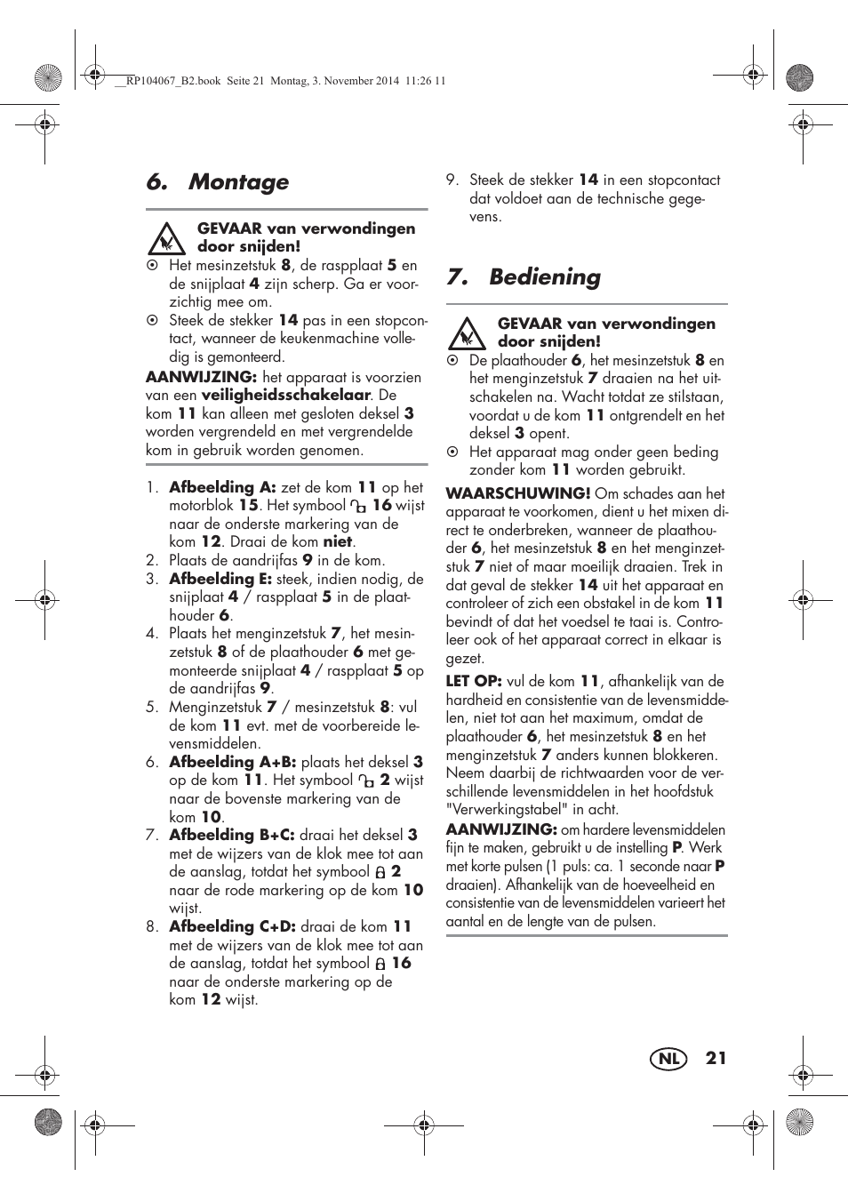 Montage, Bediening | Silvercrest SKM 350 A1 User Manual | Page 23 / 62