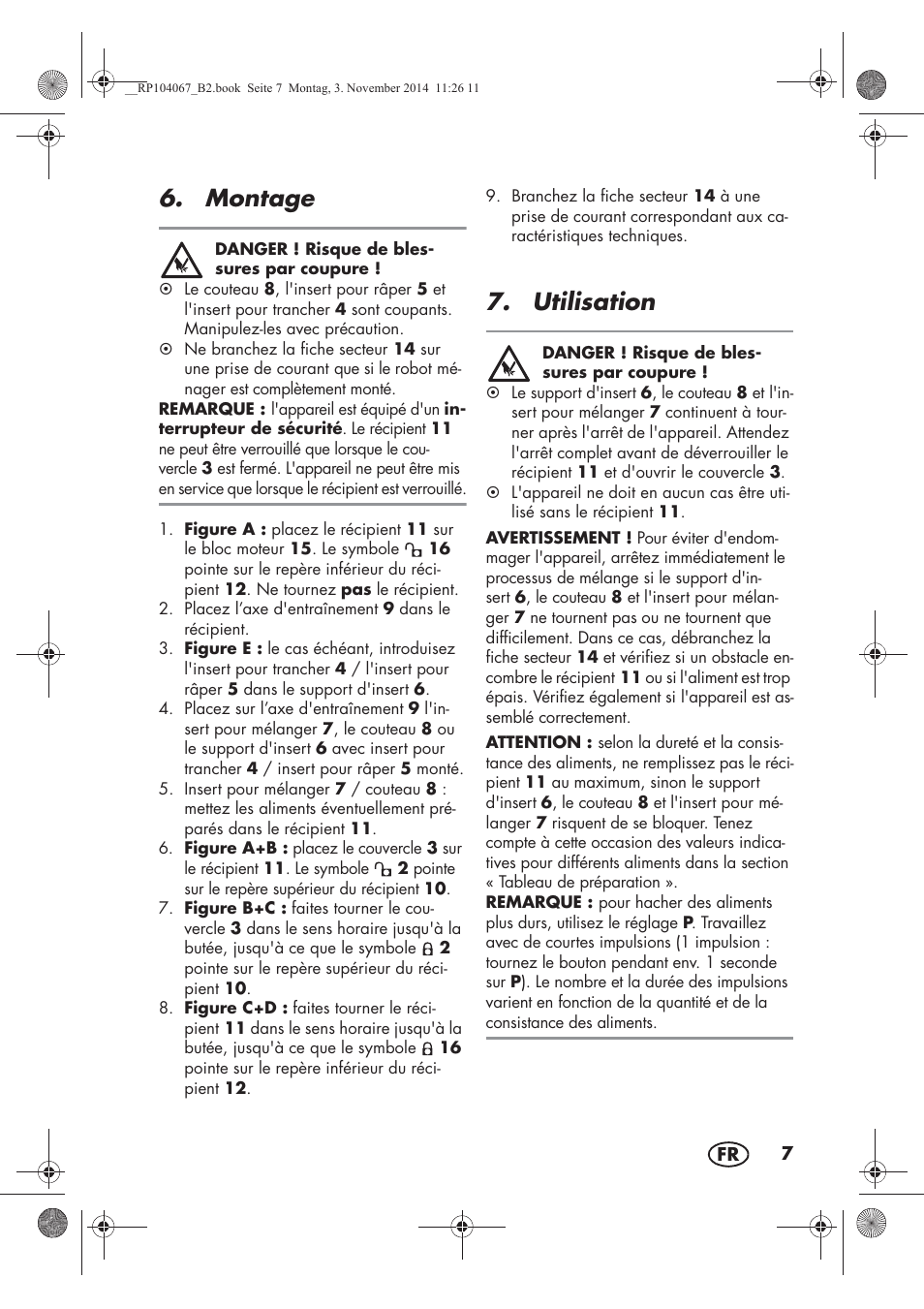 Montage, Utilisation | Silvercrest SKM 350 A1 User Manual | Page 9 / 62