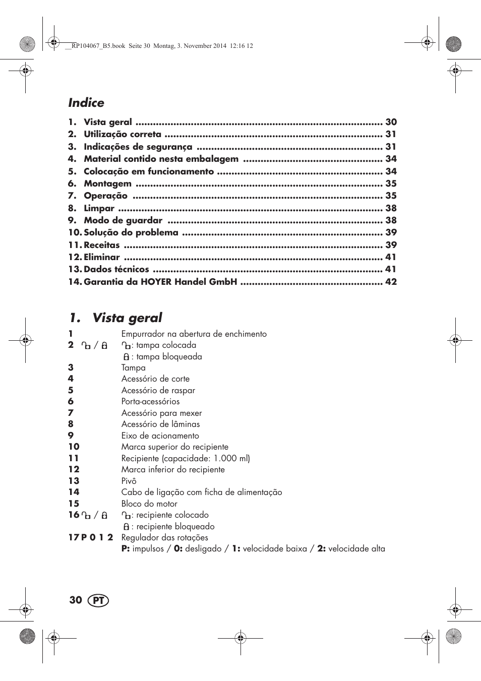 Vista geral, Indice | Silvercrest SKM 350 A1 User Manual | Page 32 / 74