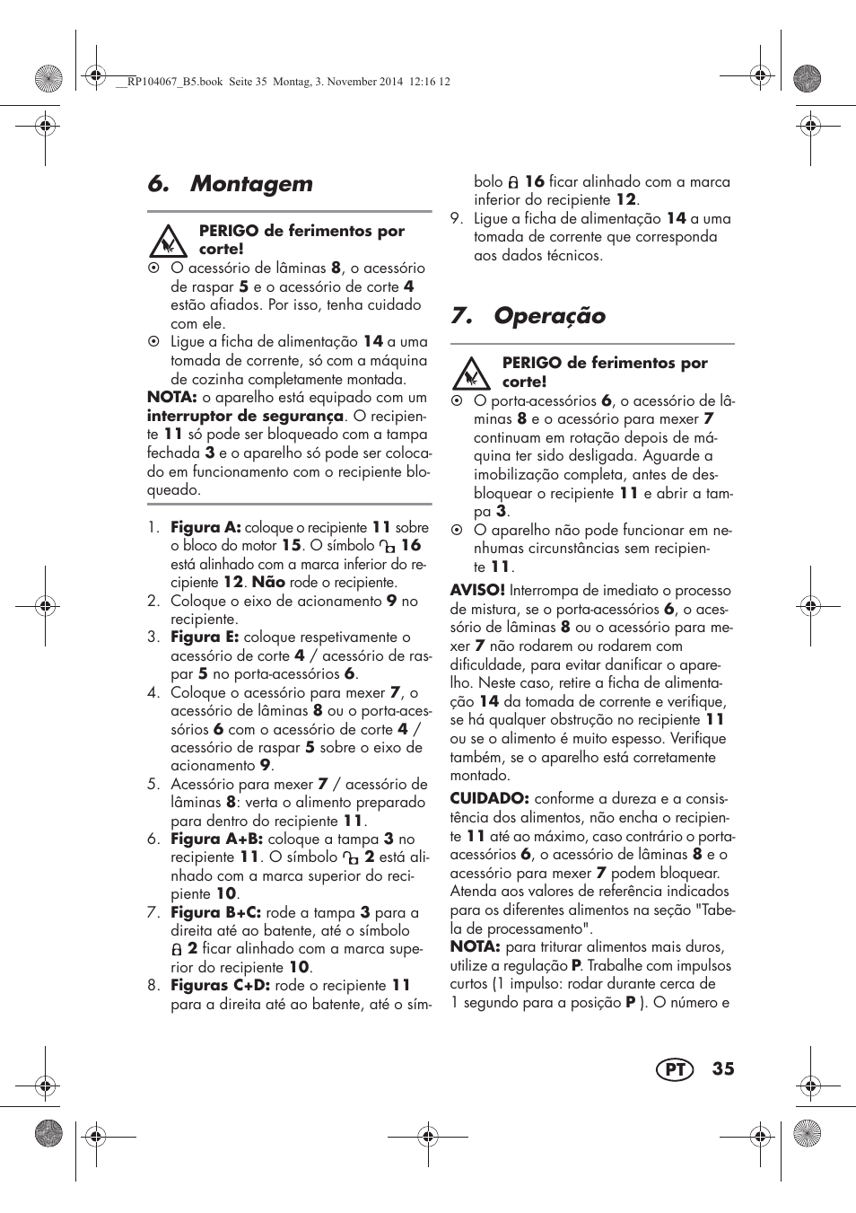 Montagem, Operação | Silvercrest SKM 350 A1 User Manual | Page 37 / 74