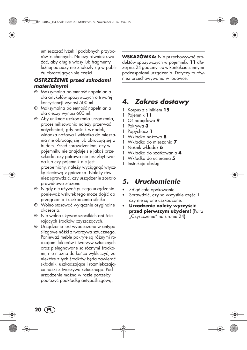 Zakres dostawy, Uruchomienie | Silvercrest SKM 350 A1 User Manual | Page 22 / 102