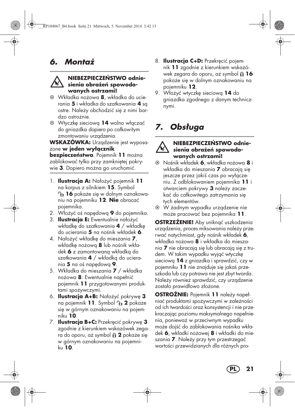 Monta, Obs uga | Silvercrest SKM 350 A1 User Manual | Page 23 / 102