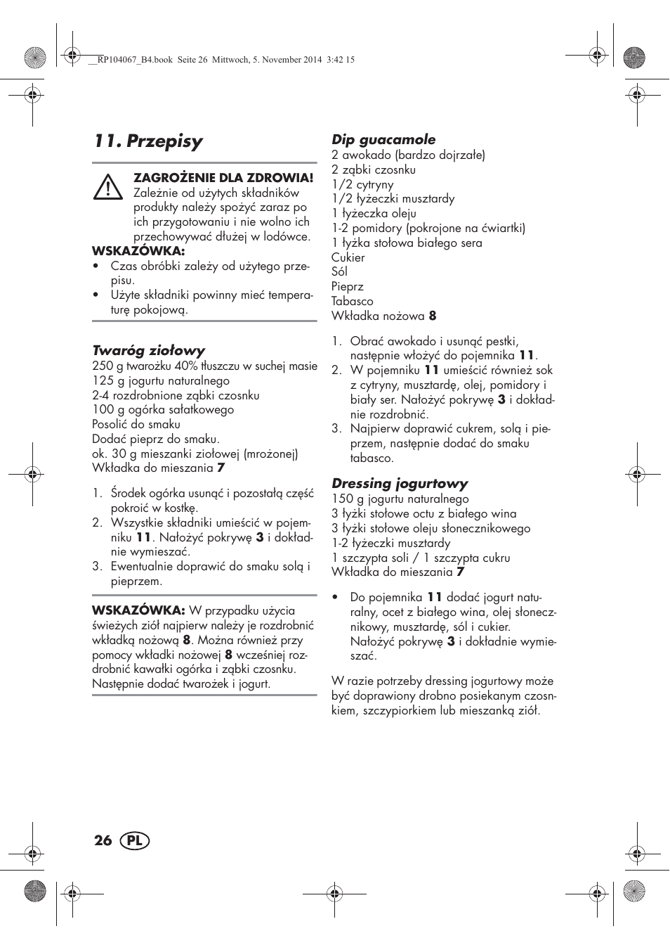 Przepisy | Silvercrest SKM 350 A1 User Manual | Page 28 / 102