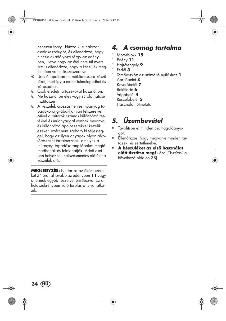 A csomag tartalma, Üzembevétel | Silvercrest SKM 350 A1 User Manual | Page 36 / 102