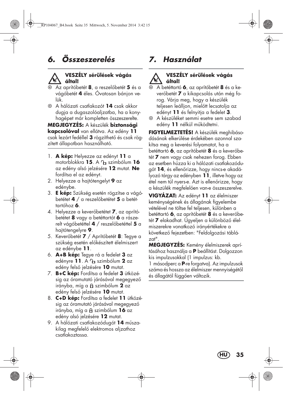 Összeszerelés, Használat | Silvercrest SKM 350 A1 User Manual | Page 37 / 102