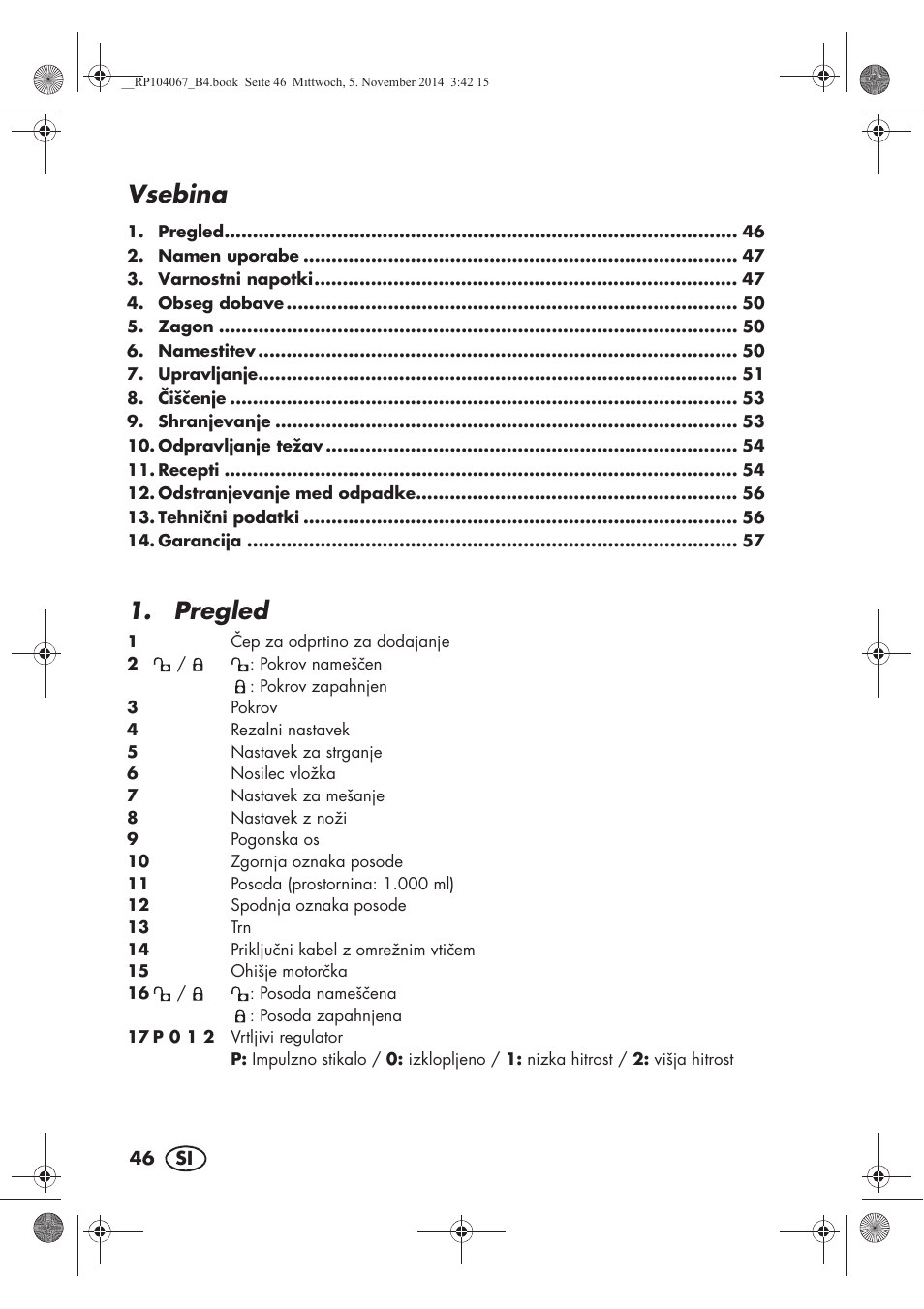 Vsebina, Pregled | Silvercrest SKM 350 A1 User Manual | Page 48 / 102