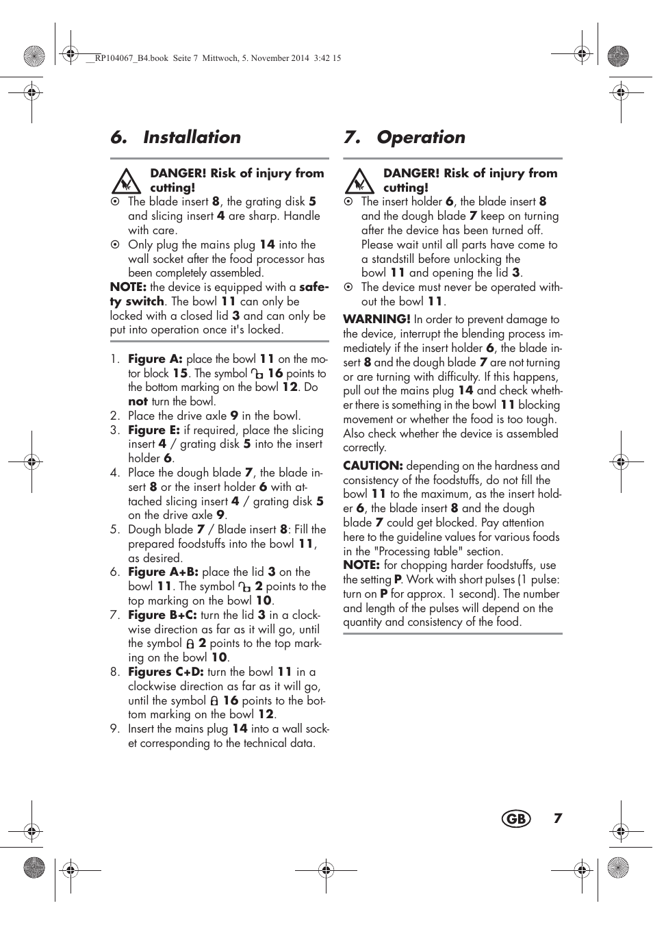 Installation, Operation | Silvercrest SKM 350 A1 User Manual | Page 9 / 102
