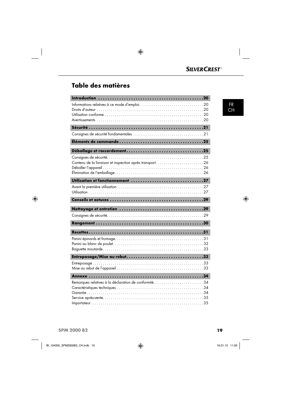 Silvercrest SPM 2000 B2 User Manual | Page 22 / 76