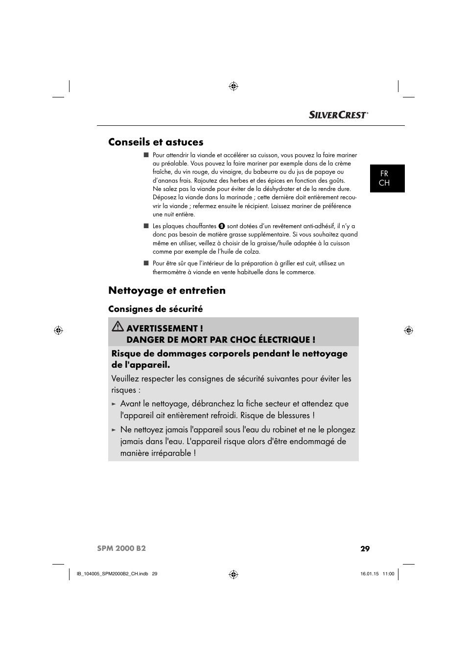 Conseils et astuces, Nettoyage et entretien | Silvercrest SPM 2000 B2 User Manual | Page 32 / 76