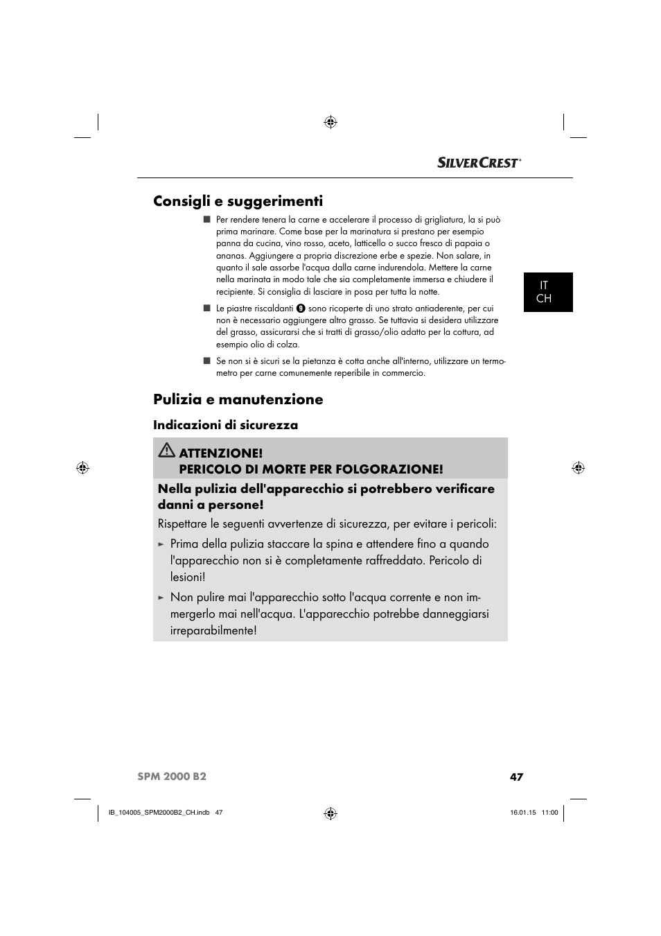 Consigli e suggerimenti, Pulizia e manutenzione | Silvercrest SPM 2000 B2 User Manual | Page 50 / 76