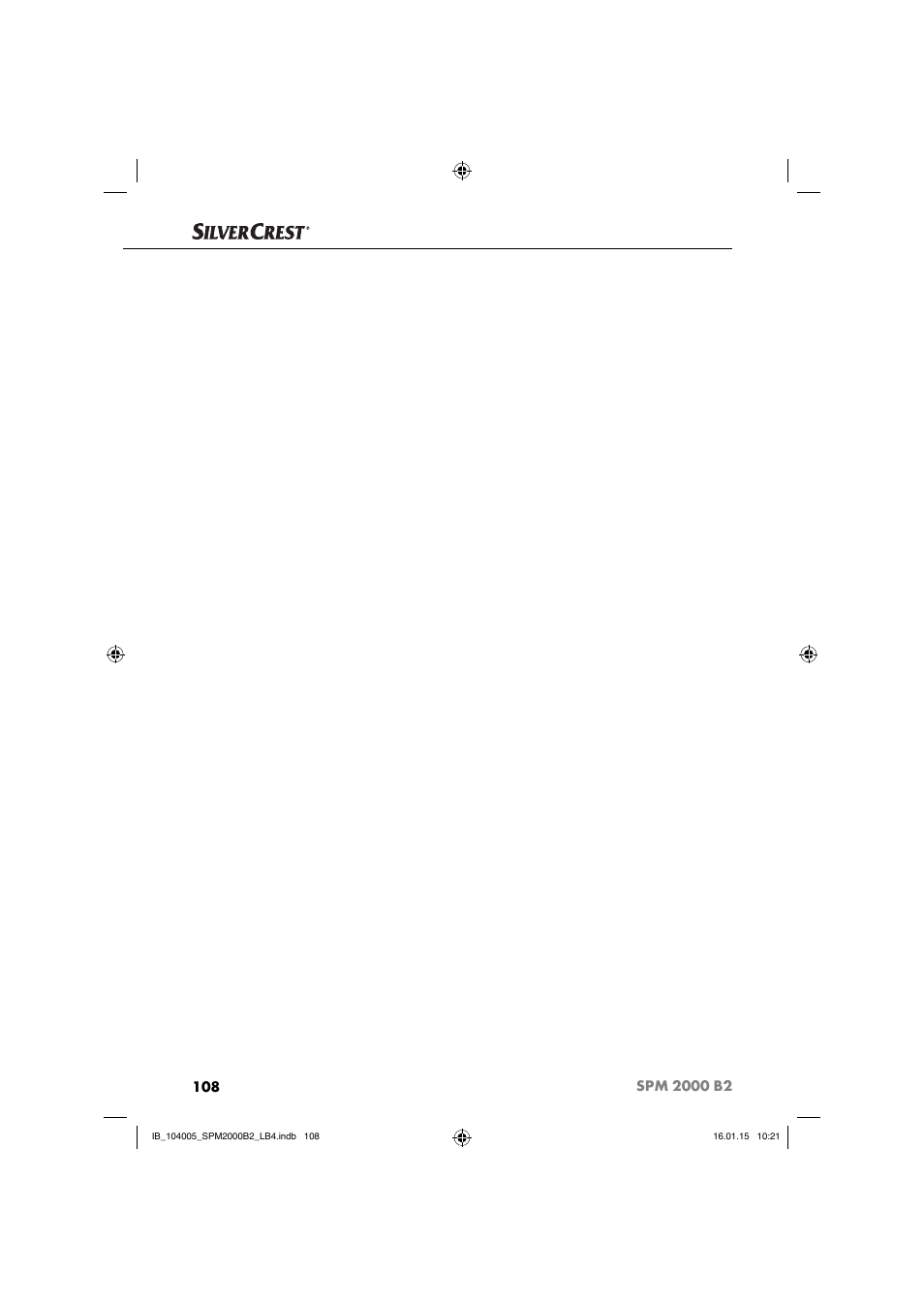 Silvercrest SPM 2000 B2 User Manual | Page 111 / 112