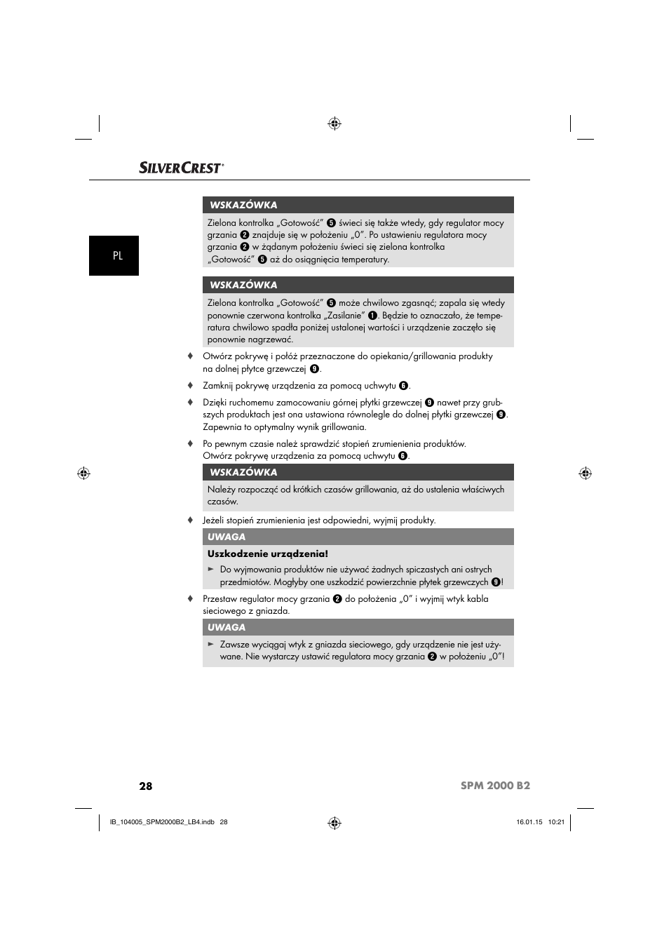 Silvercrest SPM 2000 B2 User Manual | Page 31 / 112