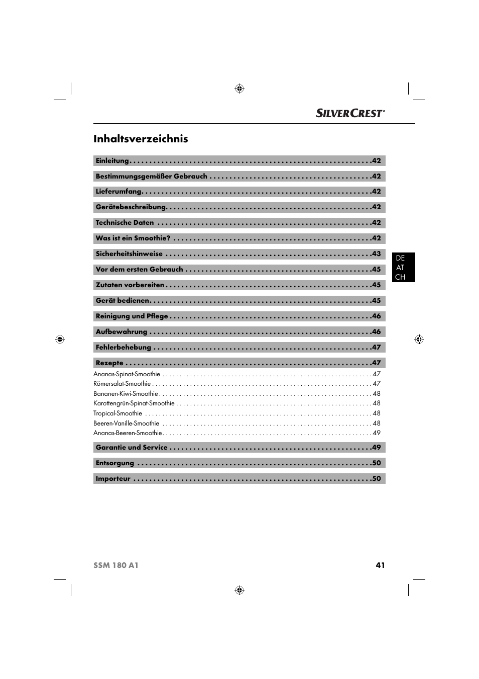 Silvercrest SSM 180 A1 User Manual | Page 44 / 54