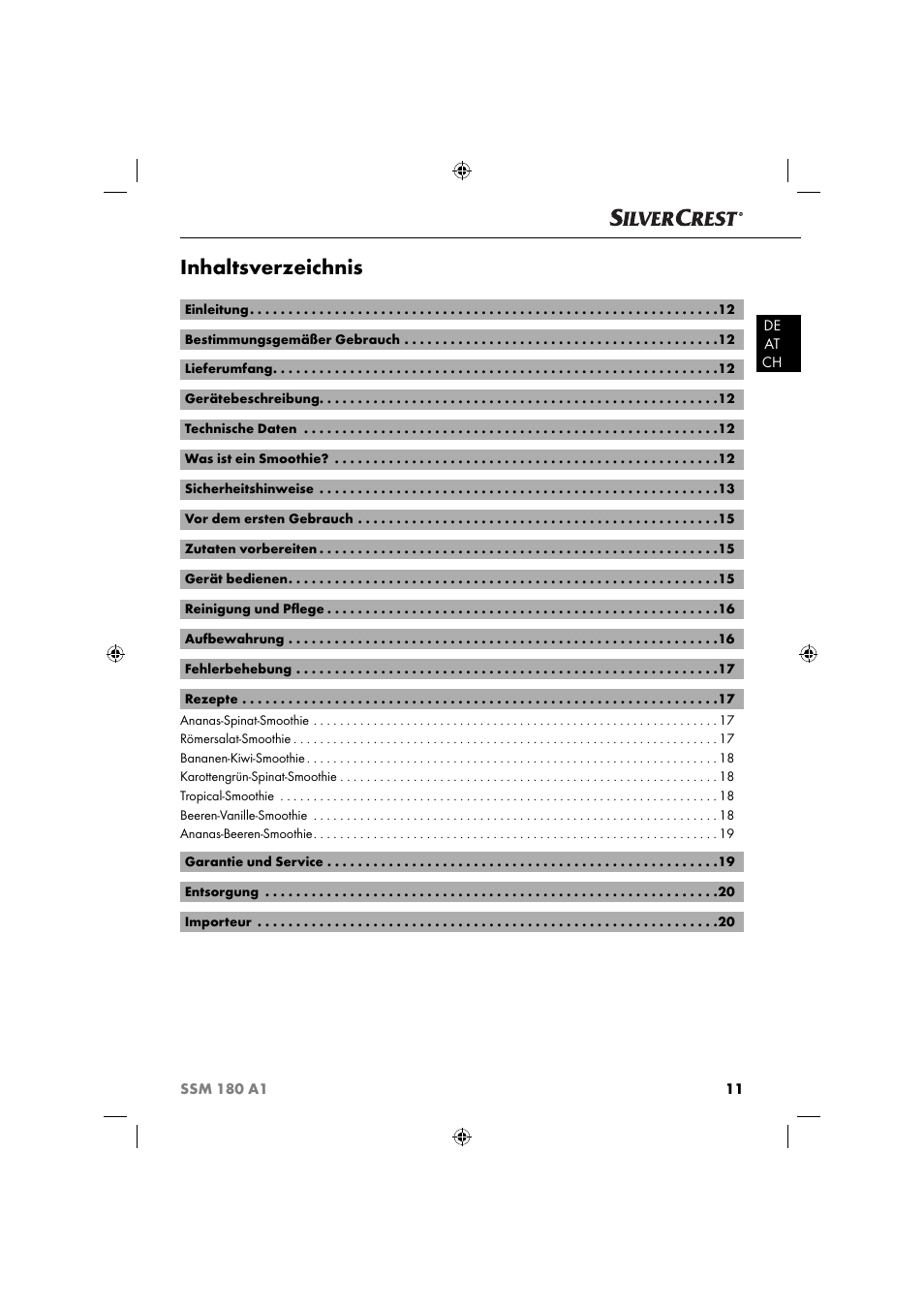 Silvercrest SSM 180 A1 User Manual | Page 14 / 34