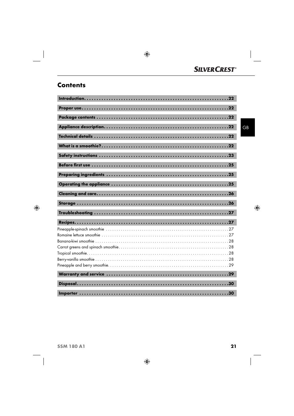 Silvercrest SSM 180 A1 User Manual | Page 24 / 34