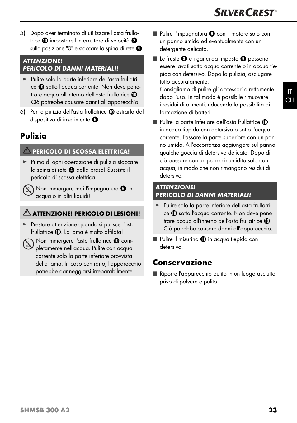 Pulizia, Conservazione | Silvercrest SHMSB 300 A2 User Manual | Page 26 / 36