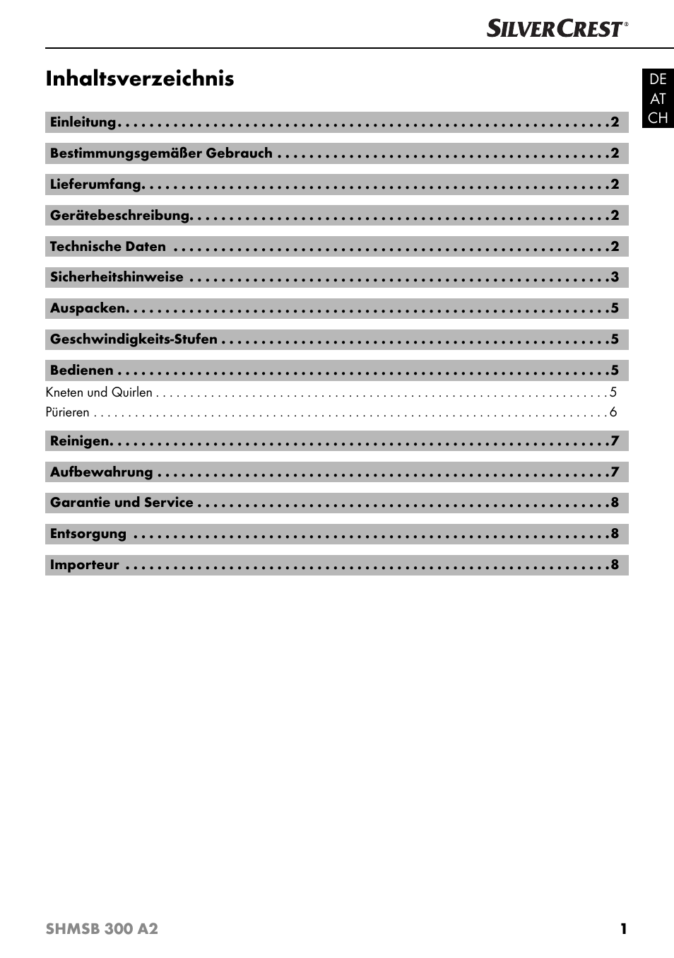 Silvercrest SHMSB 300 A2 User Manual | Page 4 / 36