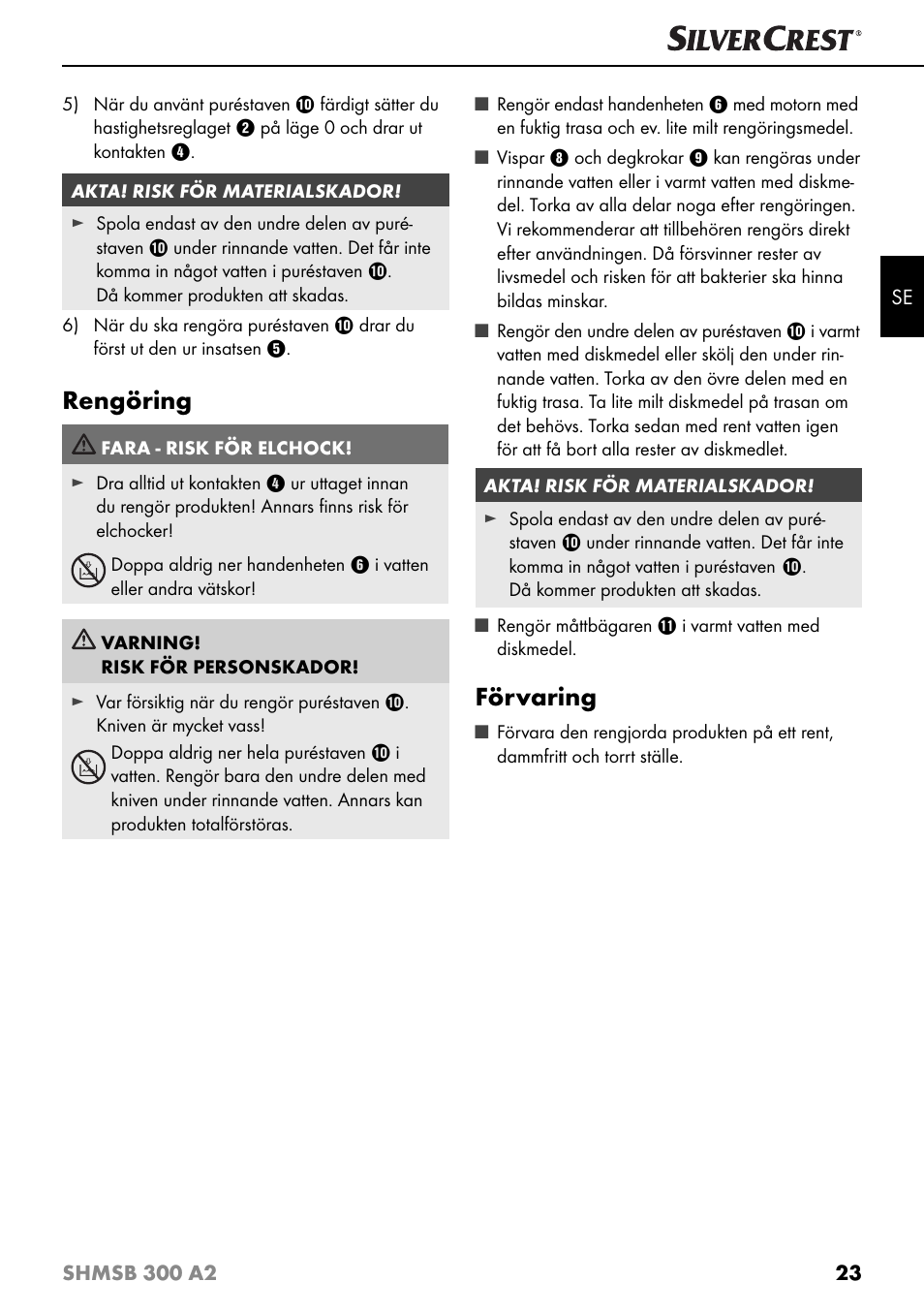 Rengöring, Förvaring | Silvercrest SHMSB 300 A2 User Manual | Page 26 / 60