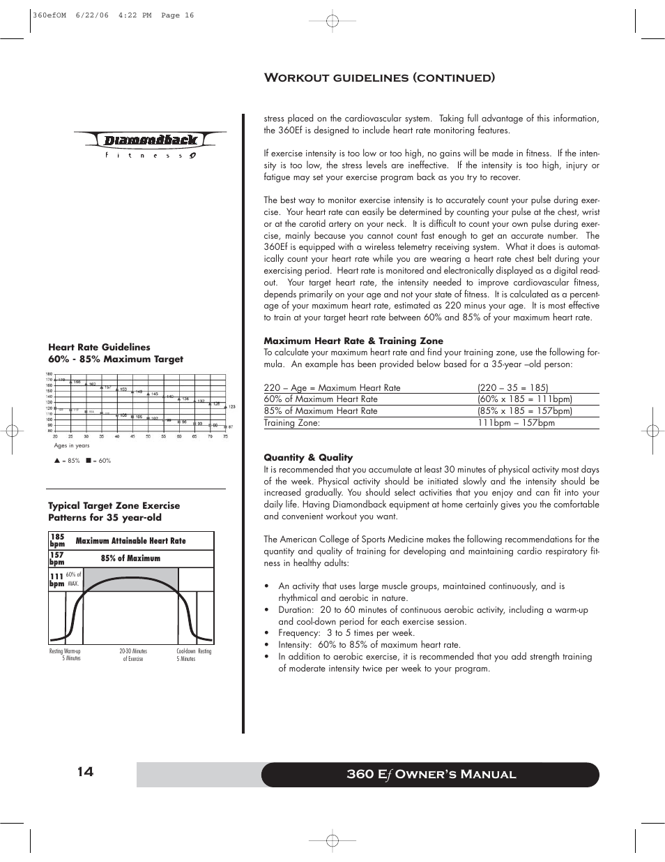 Diamondback 360 Ef User Manual | Page 14 / 20