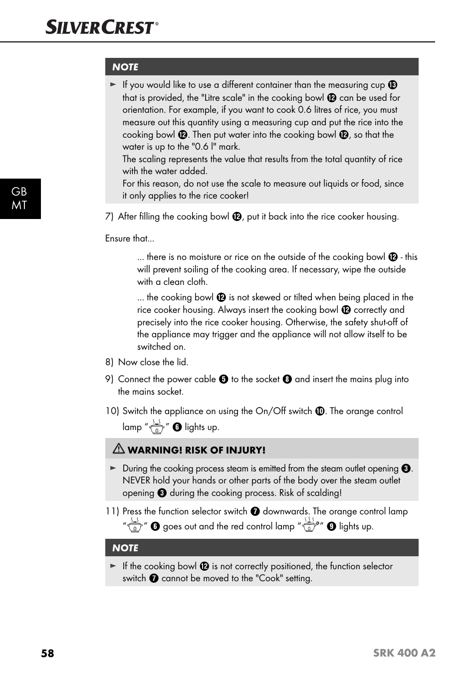 Gb mt | Silvercrest SRK 400 A2 User Manual | Page 61 / 84