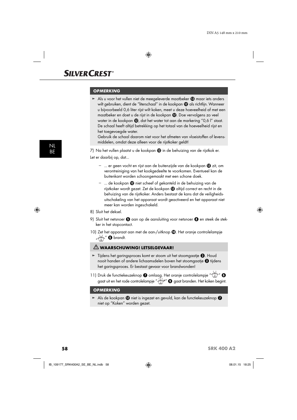 Nl be | Silvercrest SRK 400 A2 User Manual | Page 61 / 84