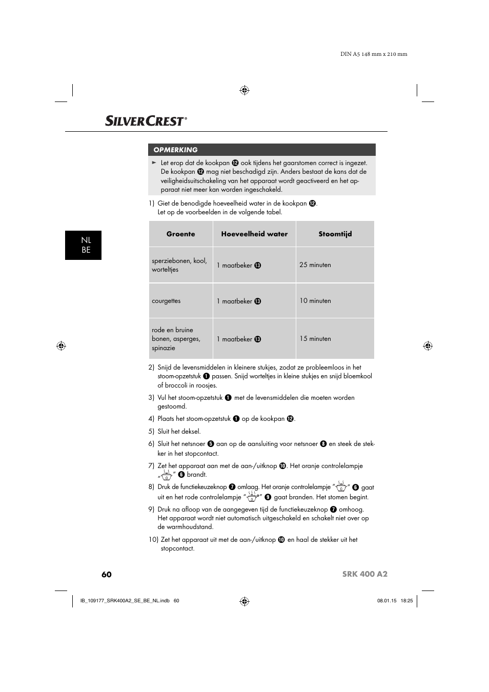 Nl be | Silvercrest SRK 400 A2 User Manual | Page 63 / 84