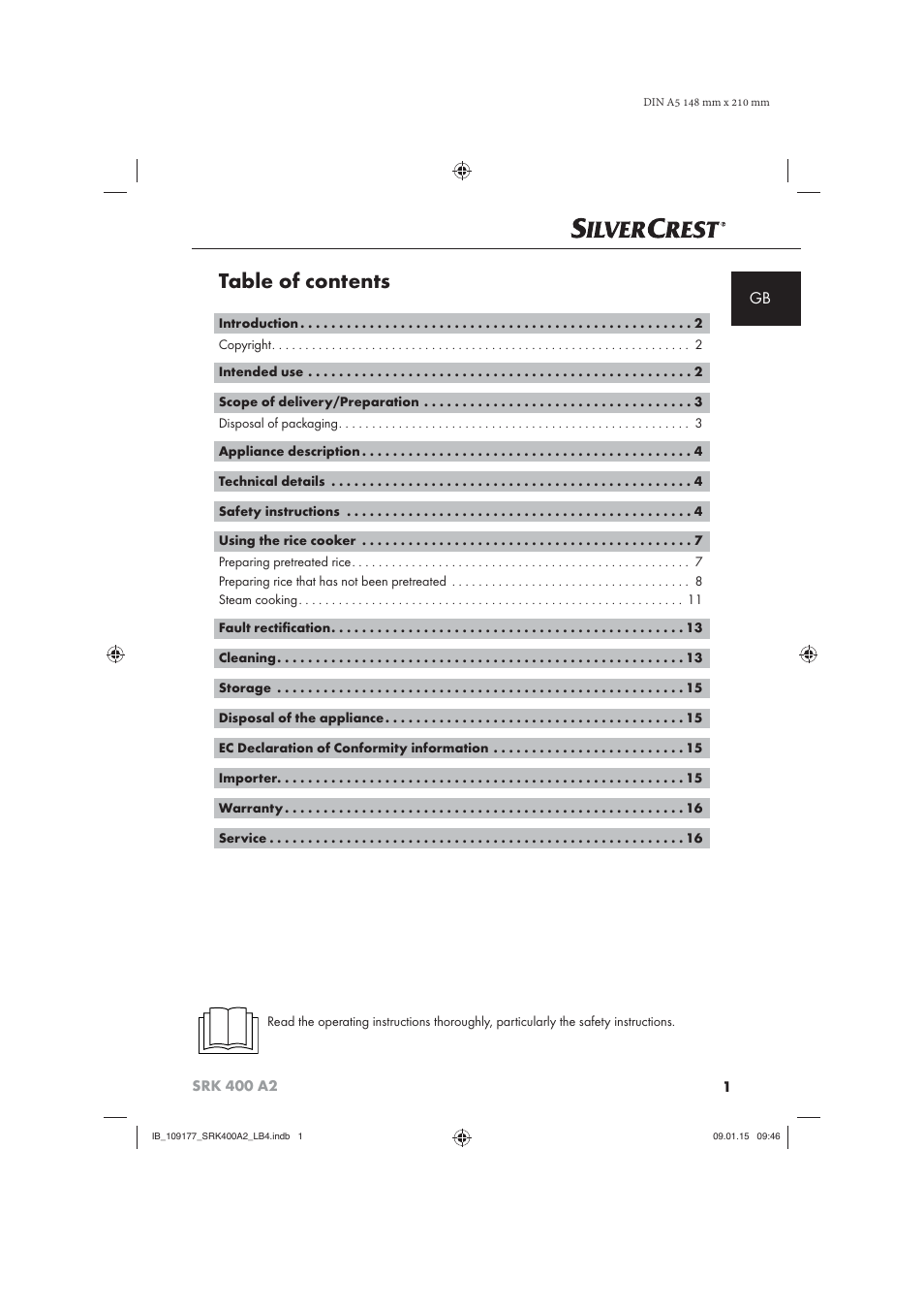 Silvercrest SRK 400 A2 User Manual | Page 4 / 100