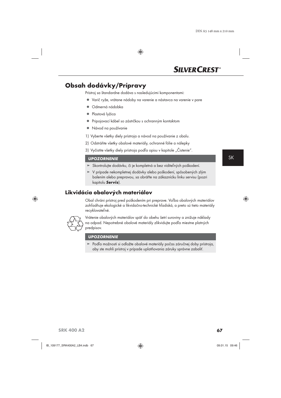 Silvercrest SRK 400 A2 User Manual | Page 70 / 100