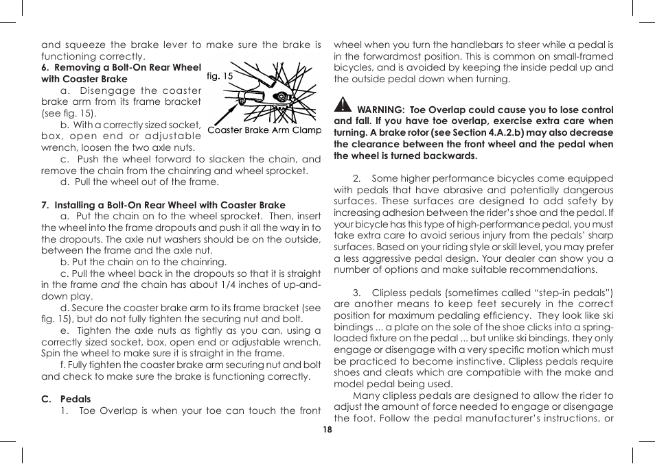 Diamondback Single-Speed Bicycle User Manual | Page 18 / 32