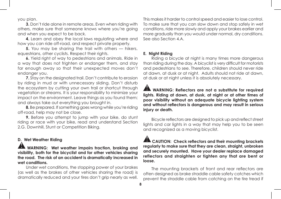 Diamondback Single-Speed Bicycle User Manual | Page 8 / 32