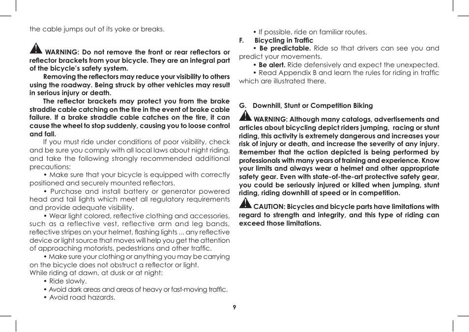 Diamondback Single-Speed Bicycle User Manual | Page 9 / 32